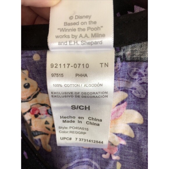 Halloween Scrubs Scrub Top Cartoon Small Disney Winnie the Pooh Tigger - Picture 5 of 5